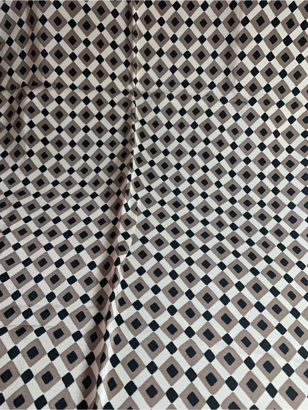 Givenchy Geometric Silk Scarf in Brown, Black & Cream